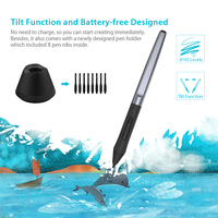 Huion H610 PRO V2 cyfrowe tablety graficzne projekt artysty Tablet graficzny funkcja pochylenia bateria-darmowy długopis tablety dla Win i Mac 2